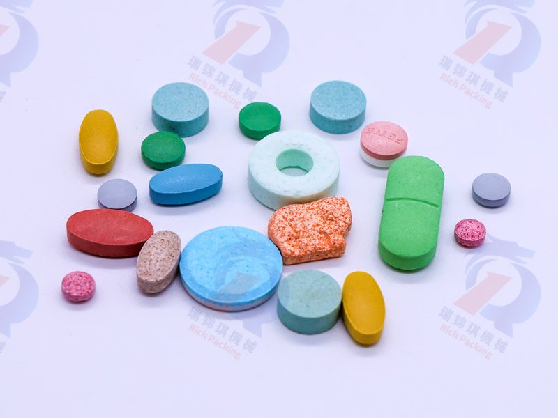 不同形狀的壓片成品